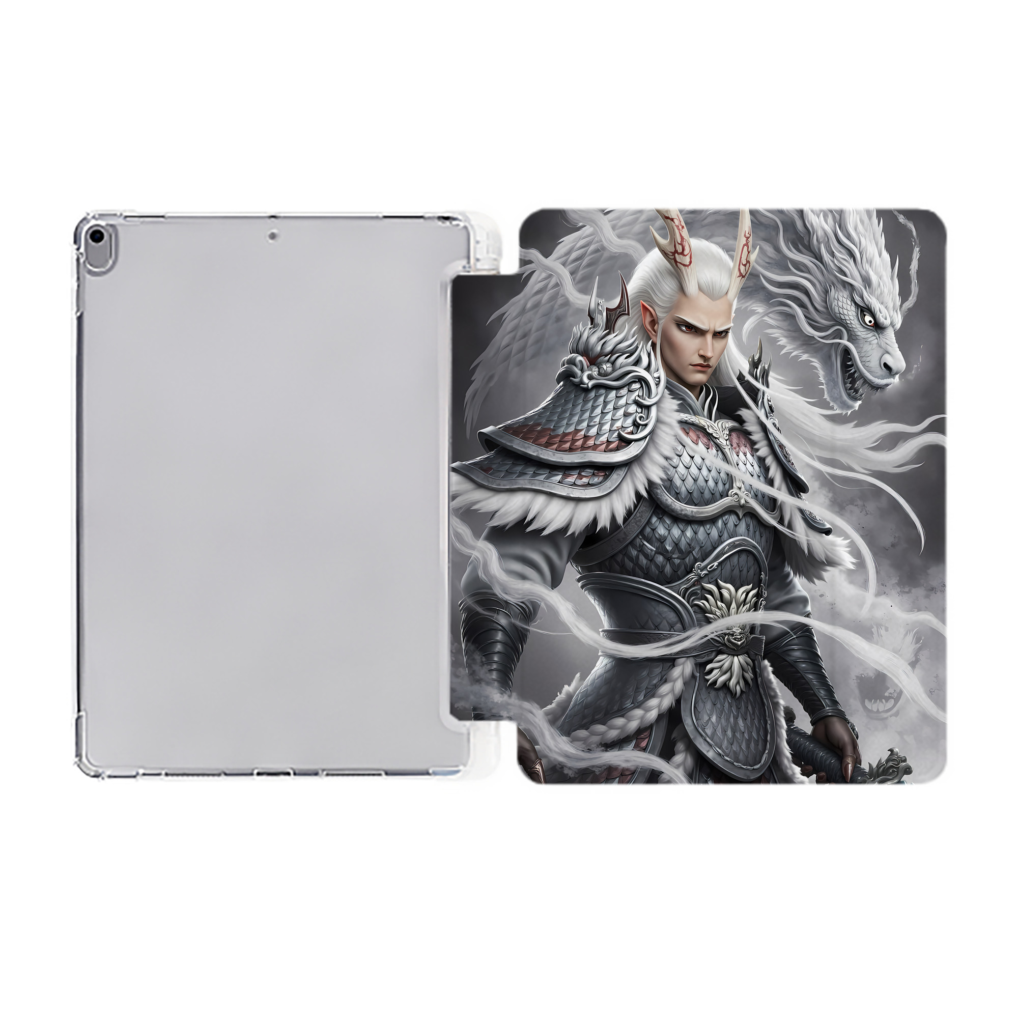 （画像用） Ne Zha 2 ナタ 魔童の大暴れ IPad ケース ペン収納付き 三つ折りスタンド PUレザー×シリコン 対応機種9.5/10.5/10.9インチ